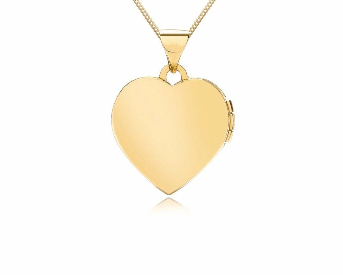 Gold mum heart locket necklace in polished finish, perfect for cherished memories