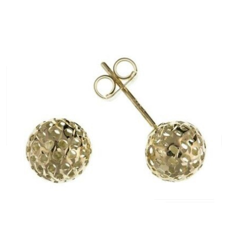 9ct Filigree Ball Stud Earrings Yellow Gold Studs British Made
