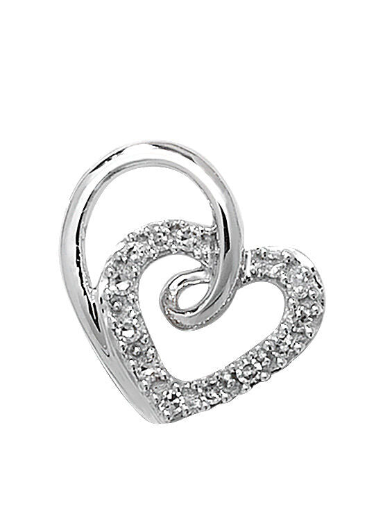 Elegant heart pendant diamond necklace with intricate spiral design and sparkling diamonds