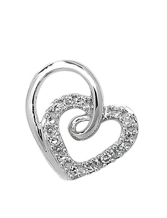 Elegant heart pendant diamond necklace with intricate spiral design and sparkling diamonds
