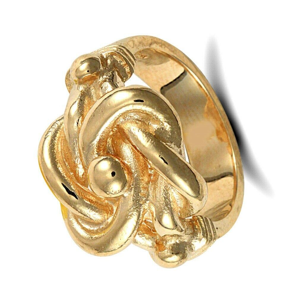 J R Jewellery men's heavy knot ring 9ct gold chunky knot design with polished and textured finish