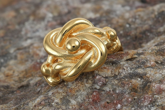 Men's Heavy Knot Ring Gents Solid 9 Carat Yellow Gold Hallmarked British made