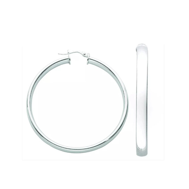 Elegant Silver Hoop Earrings Creole with a Sleek and Modern Design