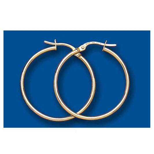 Hoop Earrings Yellow Gold Creole Hoops Slim Hoops 25mm