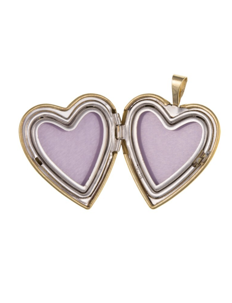 I Love You Heart Locket in gold and silver with two compartments for cherished memories