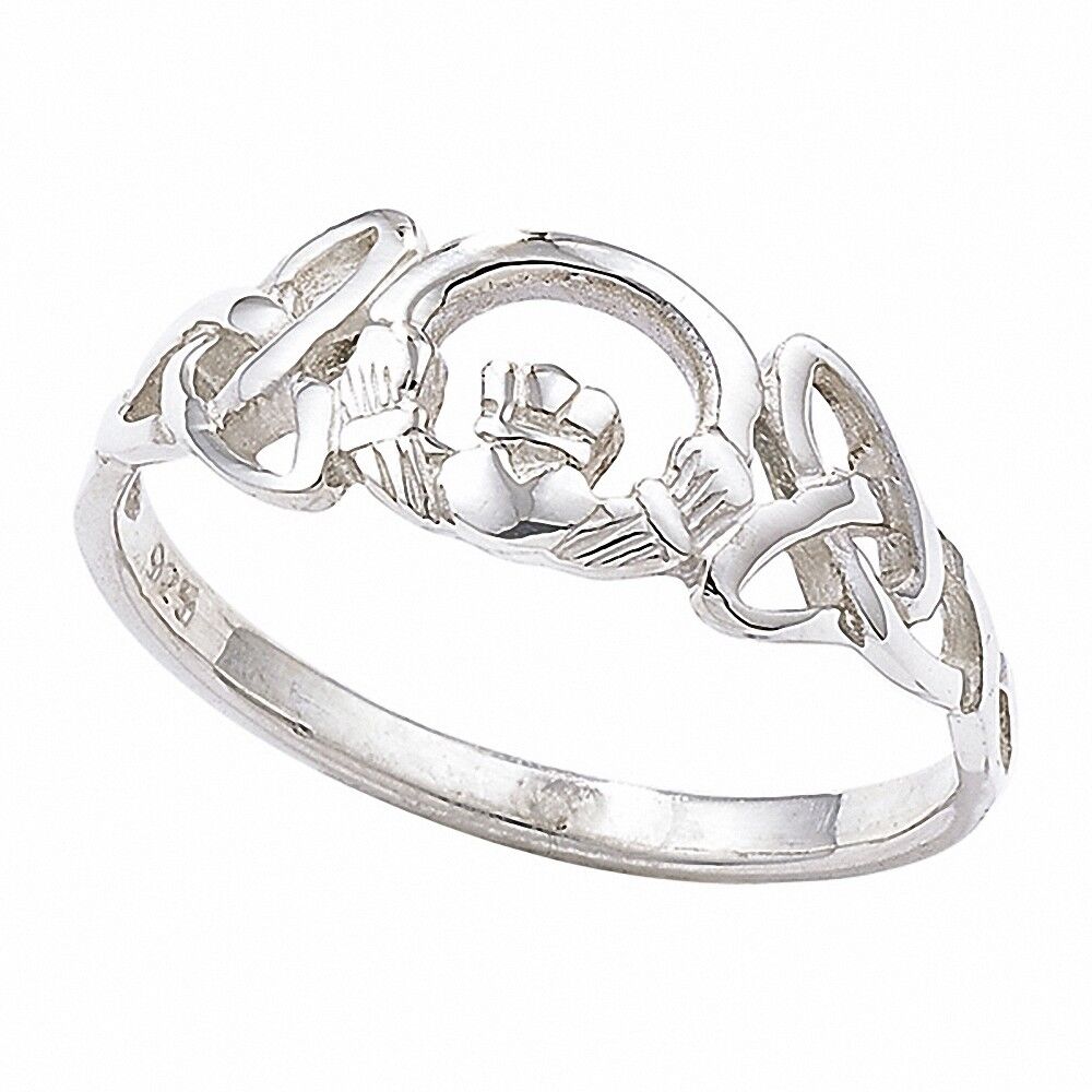 J R Jewellery Irish Claddagh Ring in Sterling Silver with Intricate Design and Symbolic Meaning