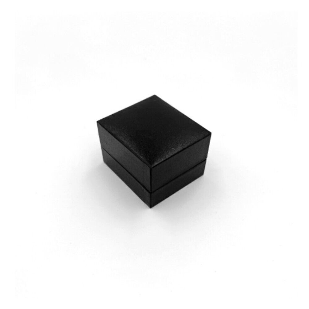 Black jewellery box from J R Jewellery for lab created diamond engagement ring