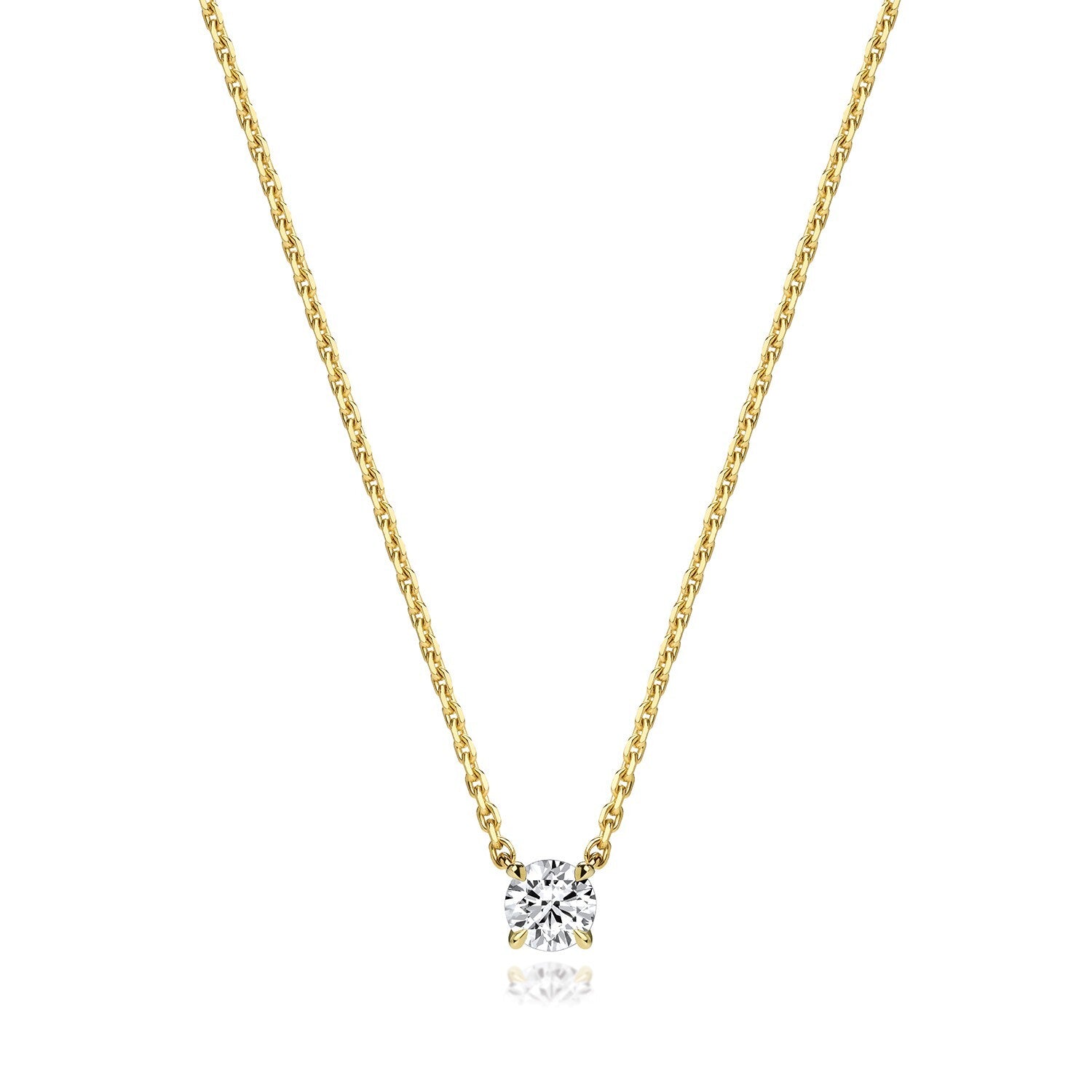 Elegant Lab Grown Floating Diamond Necklace on a gold chain for a timeless look