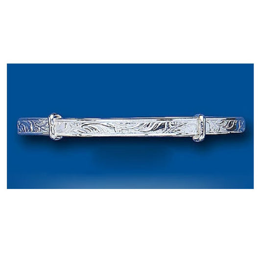Silver Bangle Solid Silver Adjustable Sterling Silver Ladies Engraved Design