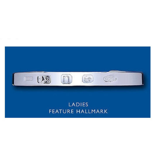 Ladies Feature Hallmark Torque Bangle Solid Sterling Silver