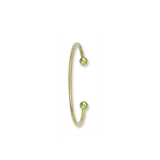 Torque Bangle Solid Gold Ladies 2.5mm Yellow Gold Cuff  8 grams