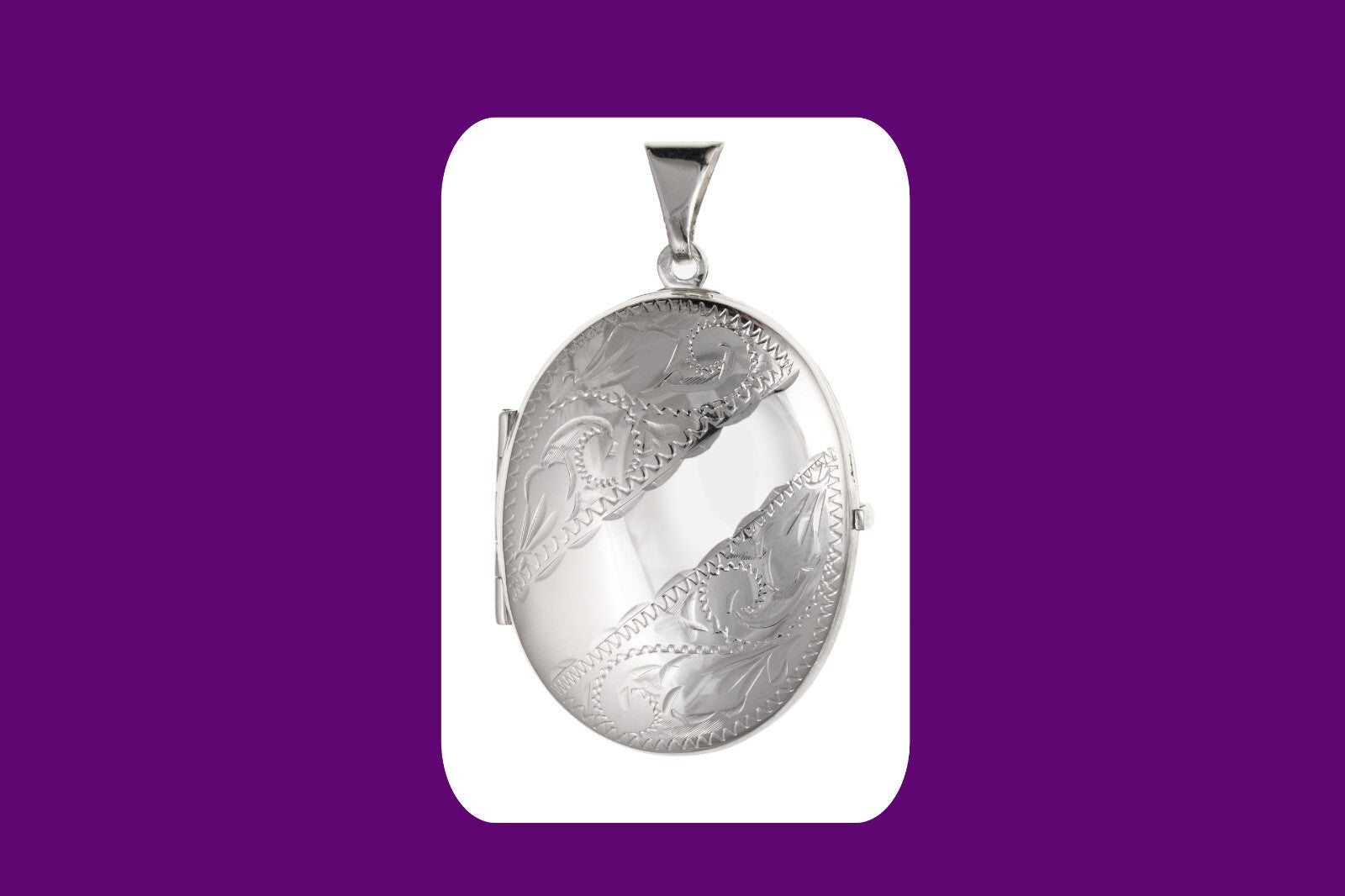 Large Oval Family Locket with Elegant Engraved Design by J R Jewellery