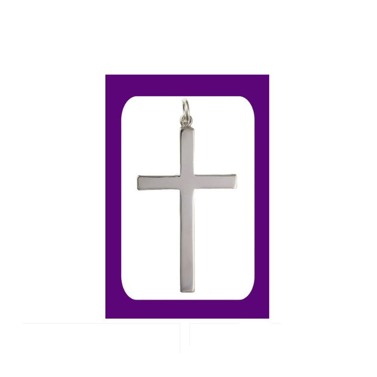 Sterling Silver Large Plain Cross Pendant 925 Hallmark 22 x 36mm