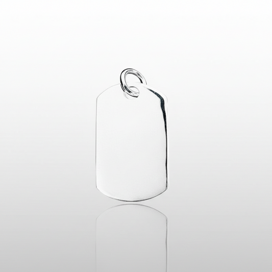 Men's Dog Tag Pendant Necklace Gents Solid Sterling Silver Pendant