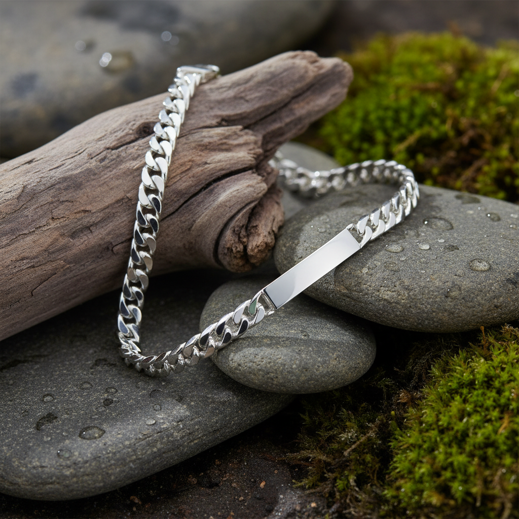 Mens Identity Bracelet Gents Heavy Solid Sterling Silver Hallmarked 33 grams