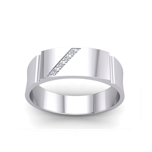 Gents Signet Ring ID Bar Gemstone Platinum Plated Solid Sterling Silver 925