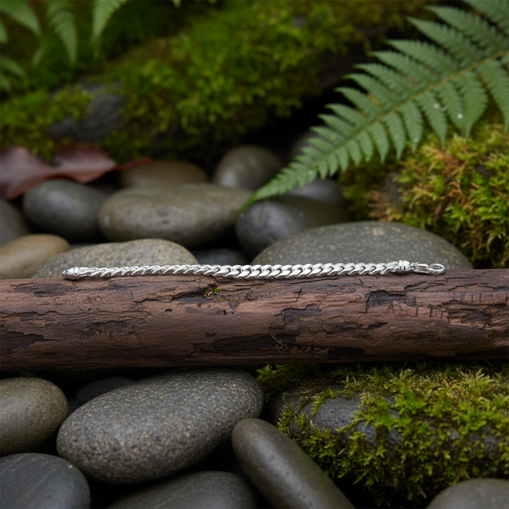 Sterling Silver Curb Bracelet mens Gents British Made Hallmarked