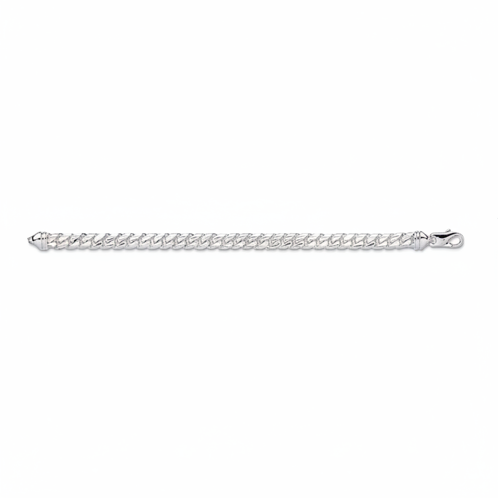 Sterling Silver Heavy Curb Bracelet Gents Mens Hallmarked British Made