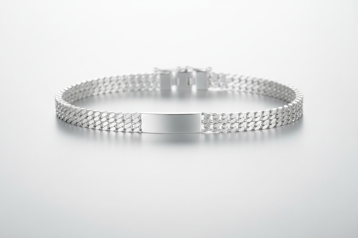 Sterling Silver Identity Bracelet Solid Gents Mens Very Heavy Hallmarked British