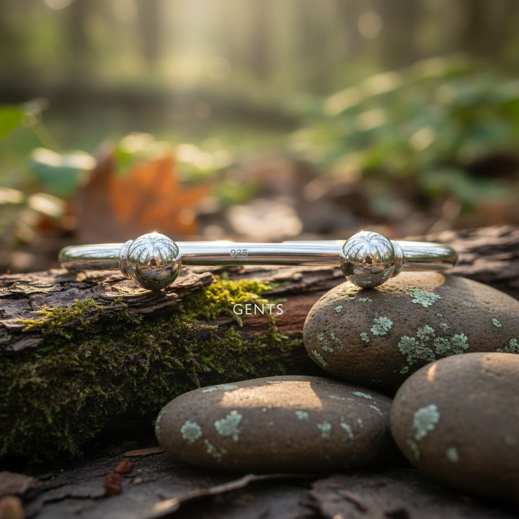 Sterling Silver Torque Bangle Men's Gents Solid Bracelet Hallmarked British Made
