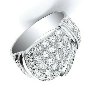 Mens Boxing Glove Ring Solid Sterling Silver with Sparkling Zirconia Stones for Stylish Accessories