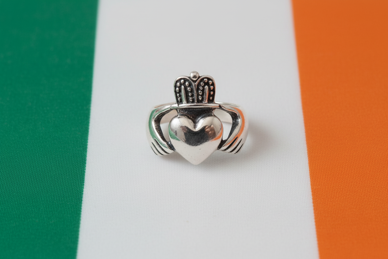 Men's Claddagh Ring 925 Hallmark Sterling Silver