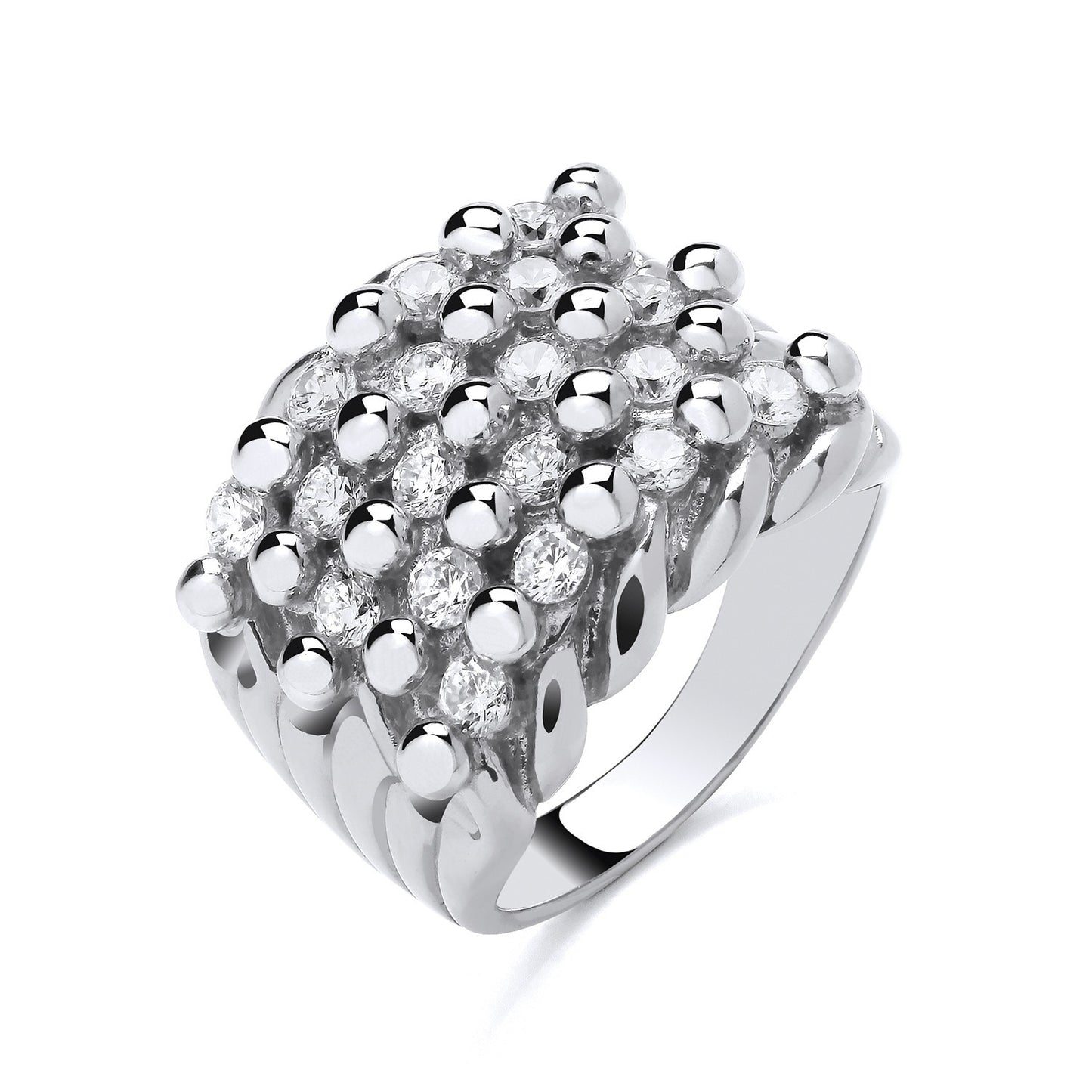 Stylish Mens Gemstone Keeper Ring with a unique design and sparkling gemstones