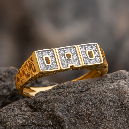 Men's gold dad ring with stylish design and diamond accents for special occasions