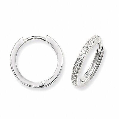 J R Jewellery men's diamond huggie earrings white metal pave hinged hoops pair for subtle everyday wear