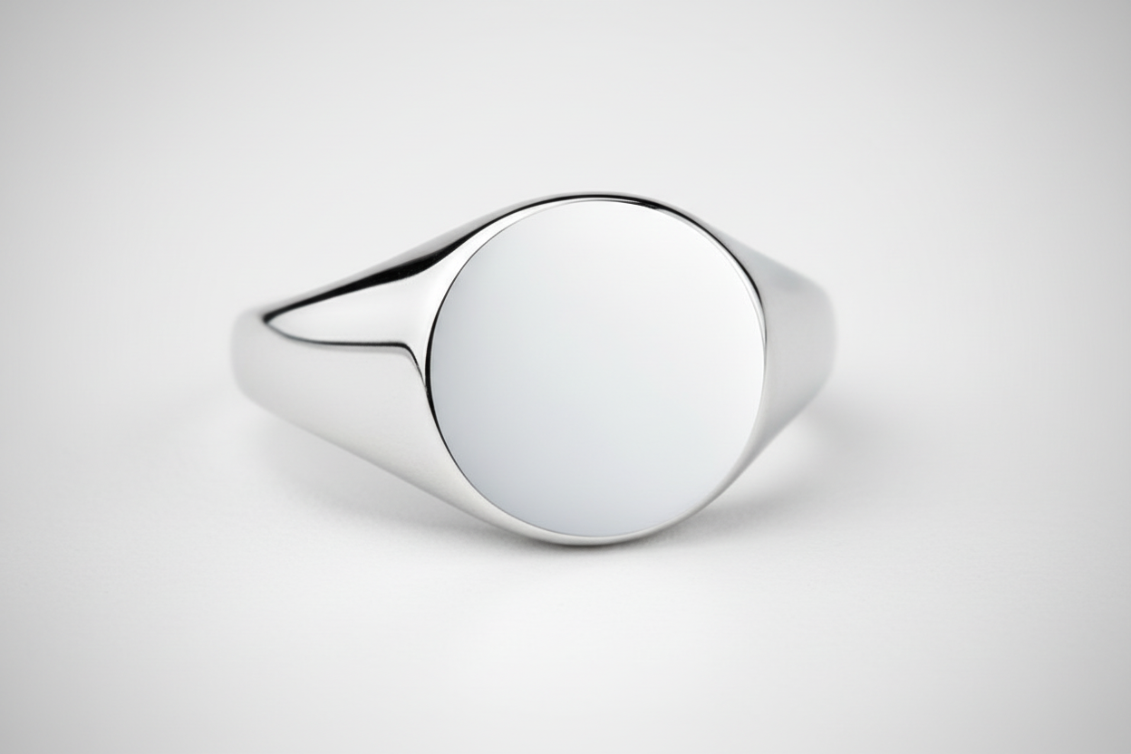 Mens Silver Signet Ring Classic Design