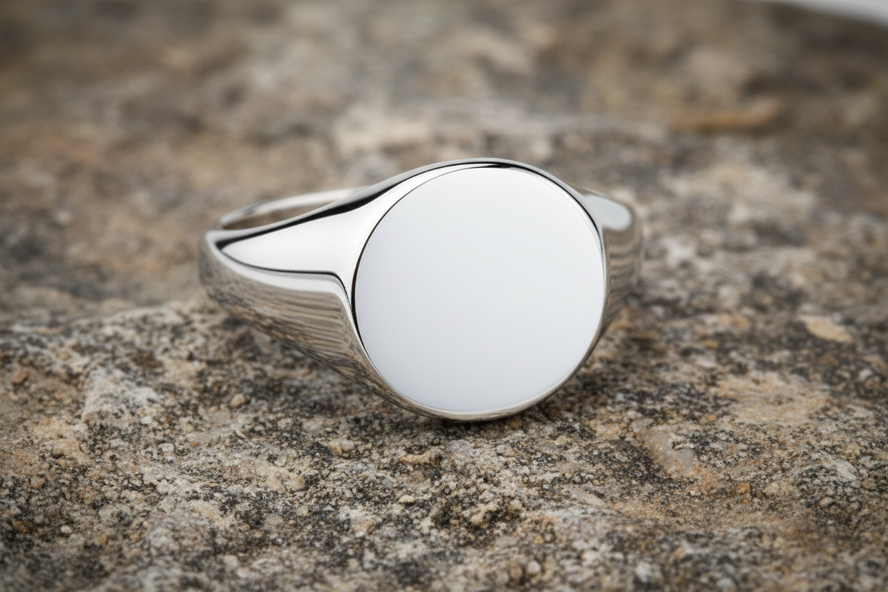 Mens Silver Signet Ring Classic Design
