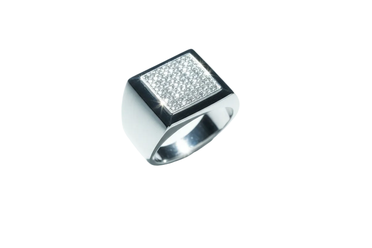 Gent's Gemstone Square Signet Ring Sterling Silver Full Hallmark British Made