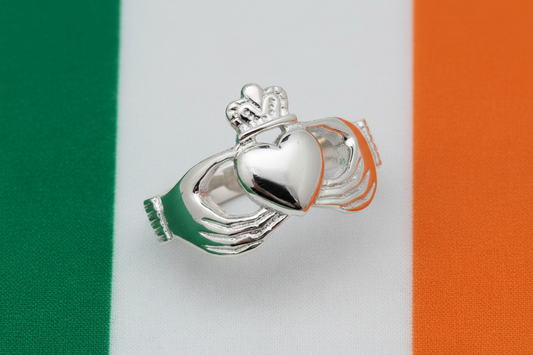 Men's Sterling Silver Claddagh Ring 925 Hallmark
