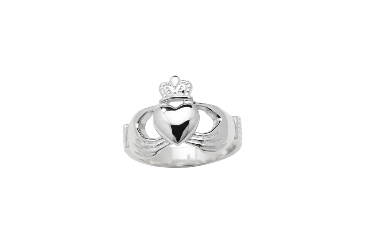 Men's Sterling Silver Claddagh Ring 925 Hallmark