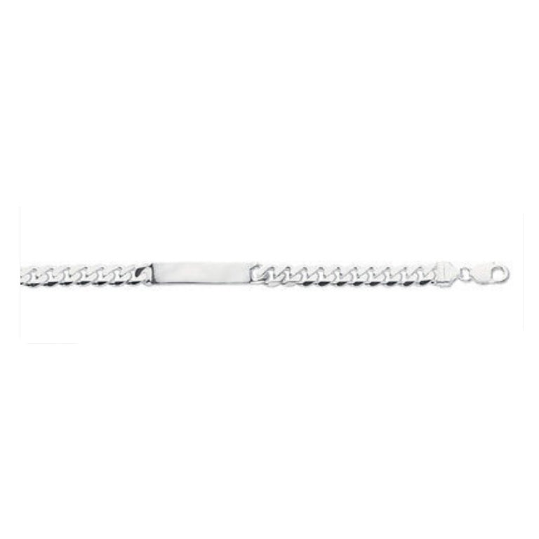 Men's sterling silver identity bracelet with a sleek design and secure clasp for personalised style