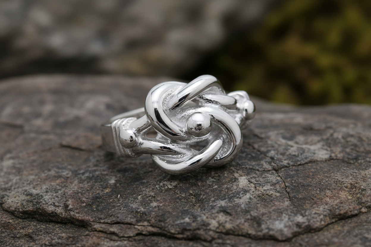 Men's Sterling Silver Knot Ring - British Made