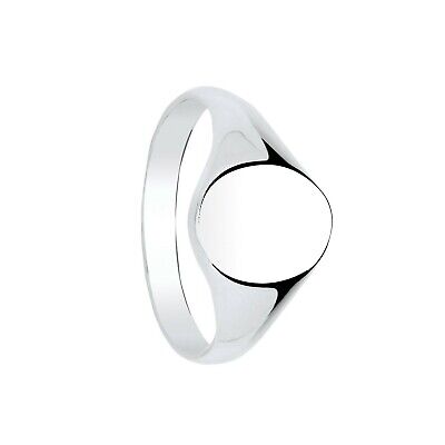Sleek Mens Sterling Silver Oval Signet Ring with Polished Finish for Modern Elegance
