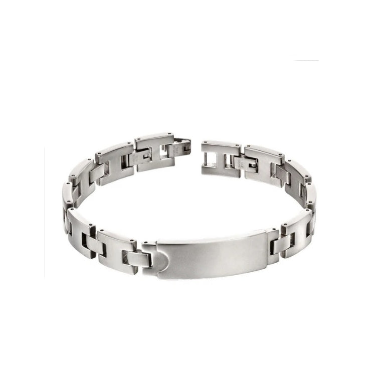 Fred Bennett Stainless Steel ID Bar Bracelet 23cm B5117 Free Engraving