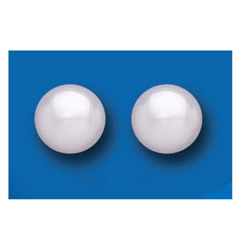 Pearl Stud Earrings Sterling Silver Studs Freshwater Pearls 10mm