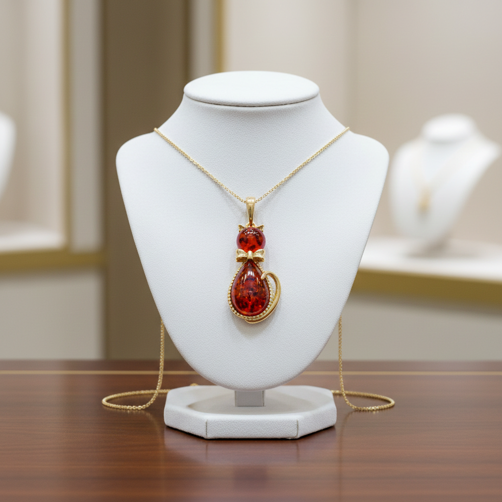 Elegant silver necklace featuring a stunning pendant amber, perfect for any occasion