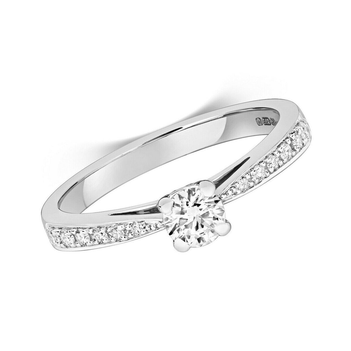 Real Diamond Solitaire Ring with a sparkling central diamond and elegant band detailing
