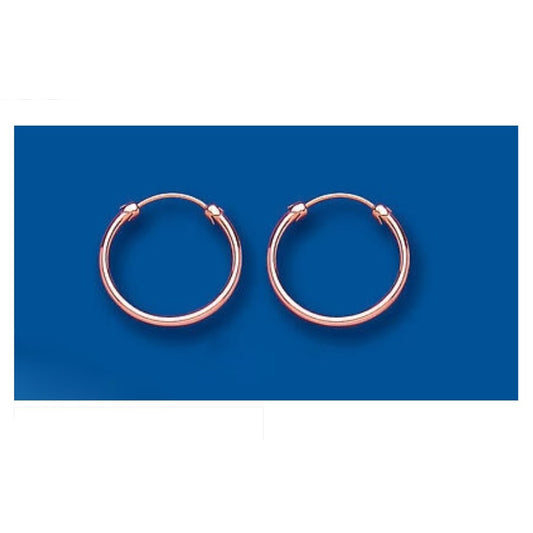 Rose Gold Hoop Earrings Capped Sleeper Hoops 18mm