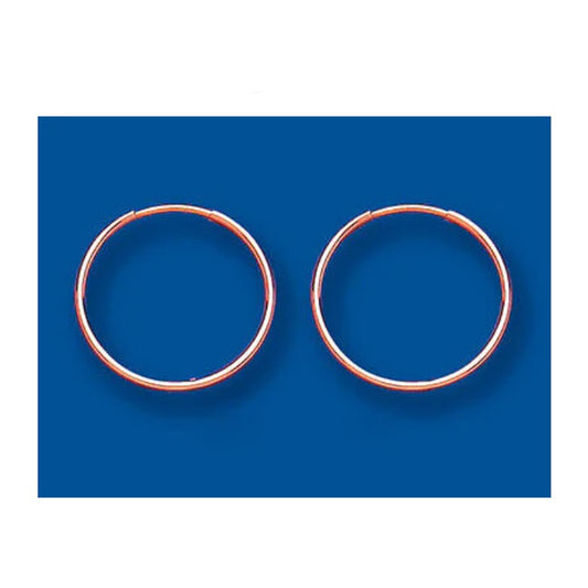 Rose Gold Hoop Earrings Medium Weight Hoops Red Gold Hoop 18mm