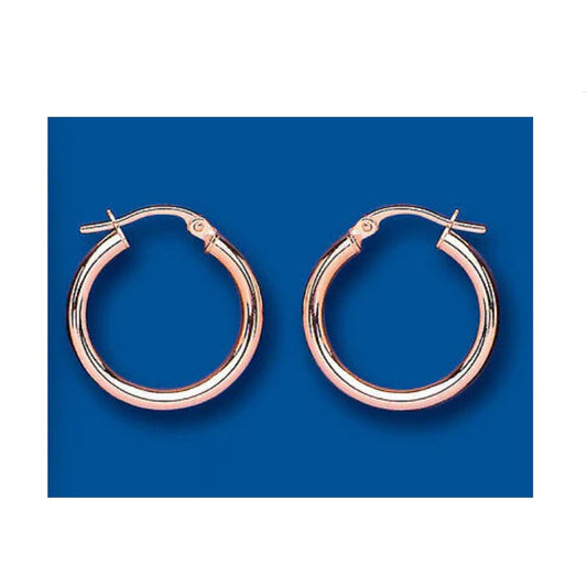 Rose Gold Hoop Earrings Plain Red Gold Hoops 20mm