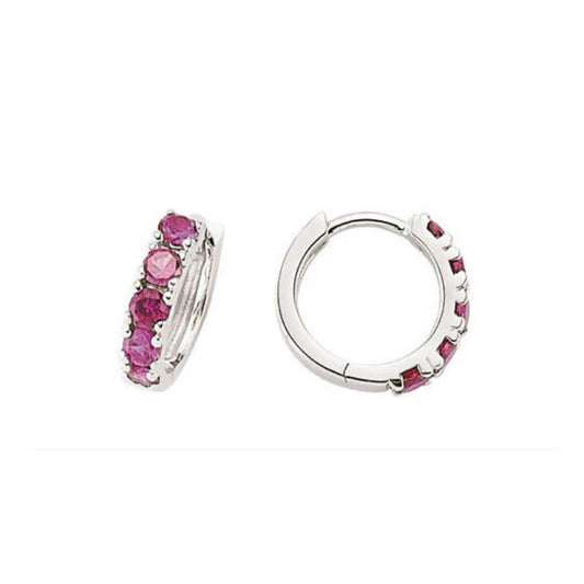 Ruby Earrings Silver Hoop Creole Sterling Silver Hoops