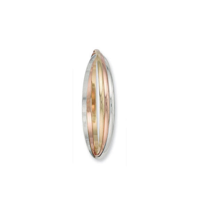 Russian Wedding Bangle Three Colour Gold Rose White and Yellow Gold Ladies