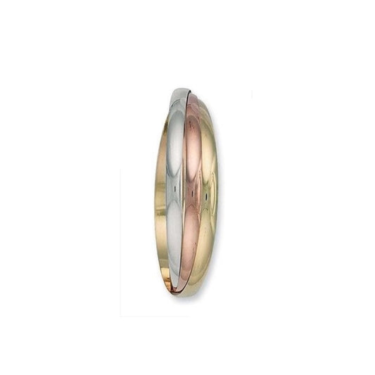Russian Wedding Bangle Three Colour Gold Rose White and Yellow Gold Ladies