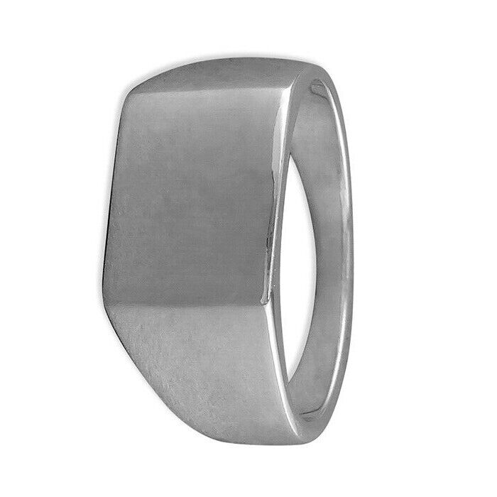 Polished silver signet ring jewellery with a contemporary geometric design for a stylish look