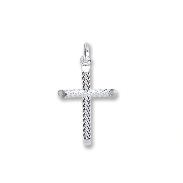 Silver Twisted Cross Pendant 925 hallmark