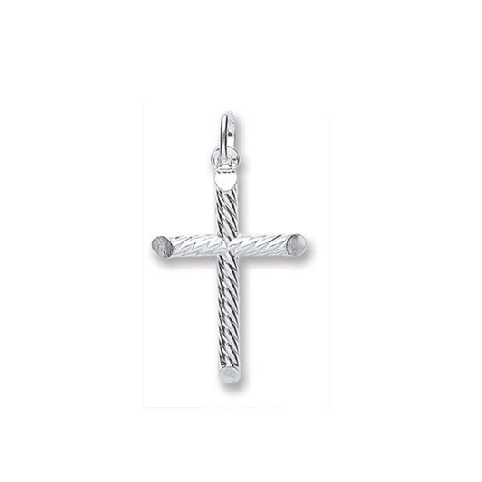 Silver Twisted Cross Pendant 925 hallmark